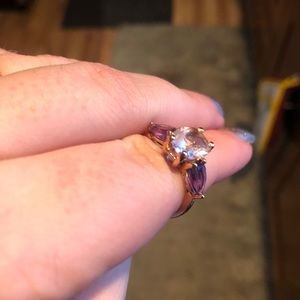 14k Rose Gold Kunzite & Amethyst ring